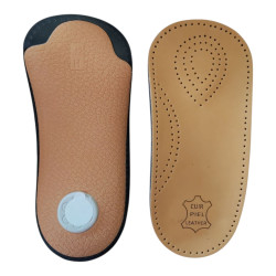 Plantilla 3/4 Anatómica de Piel Natural | Soporte del Arco en Calzado Ajustado | Wabfeet